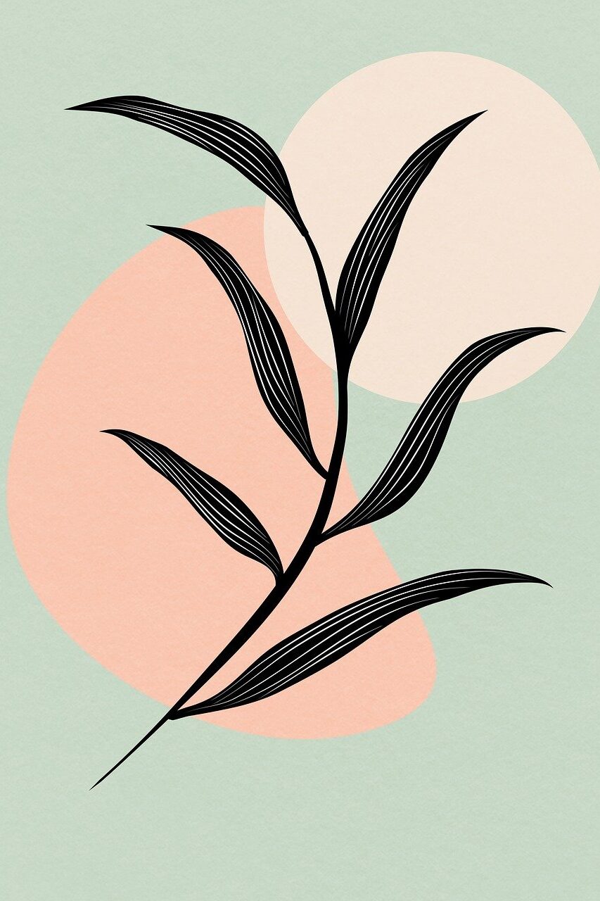 boho, background, bohemian, leaves, drawing, botanical, nature, boho style, poster, art, plants, retro, beautiful wallpaper, foliage